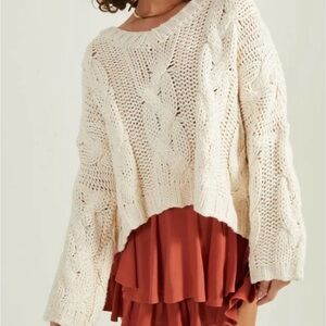 Cream Cable Knit Altard State Sweater
